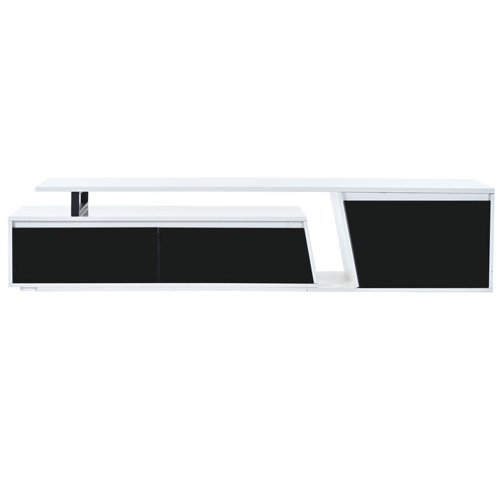 Rectangle TV Stand, 2 Drawers, 1 Cabinet, Up to 100"