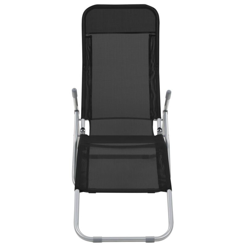 vidaXL Folding Sun Loungers 2 pcs Textilene Black