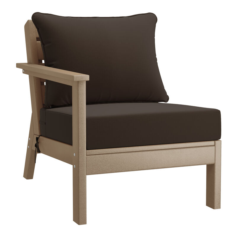 WestinTrends Outdoor Patio HDPE Loveseat Sofa with Patio Cushions
