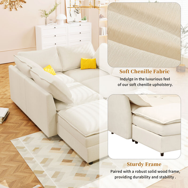 Merax Versatile 6-seat Modular Sofa with Storage