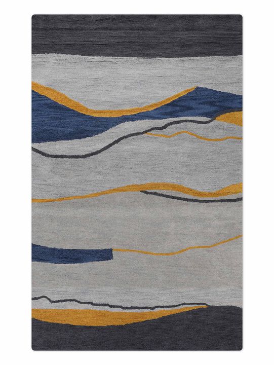 RUGSOTIC CARPETS HAND TUFTED WOOL ECO-FRIENDLY AREA RUGS  - 6'x9', Rectangle Shape, Multicolor, Contemporary Modern Design, High Pile Handmade Area Rugs for Living Room, Bed Room (K00S19)