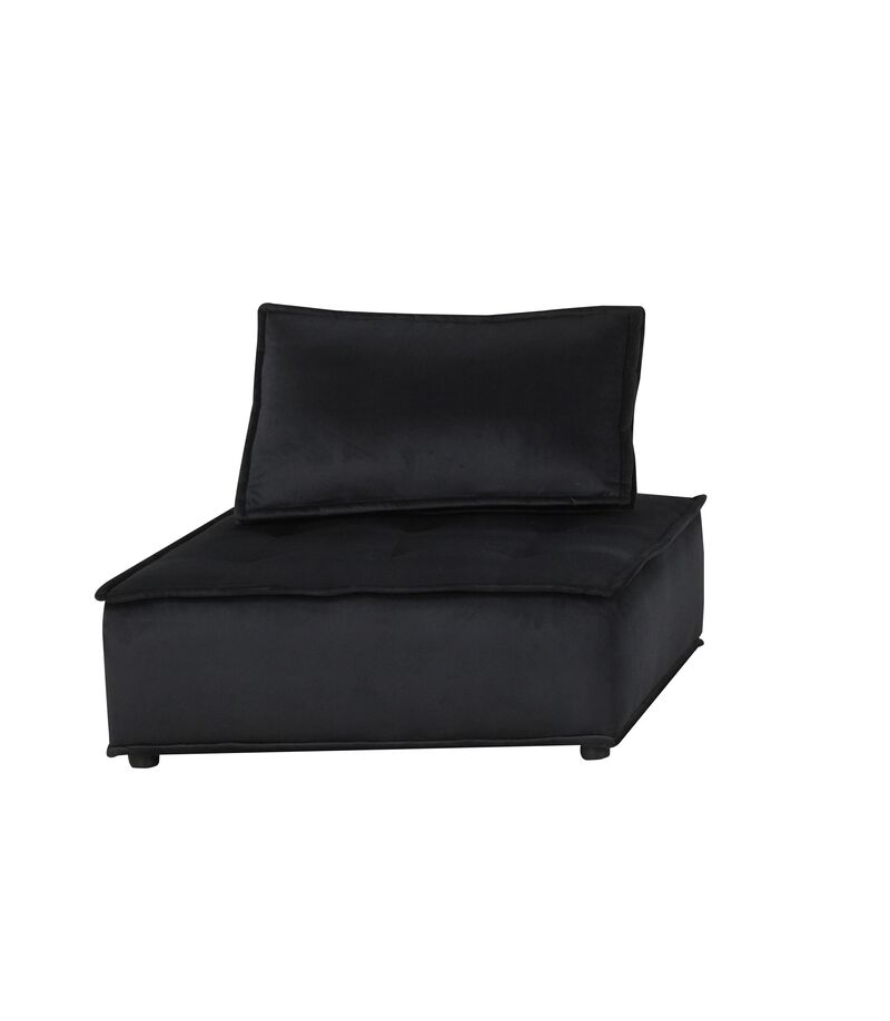 Anna Black Velvet 4 Piece Sectional Sofa