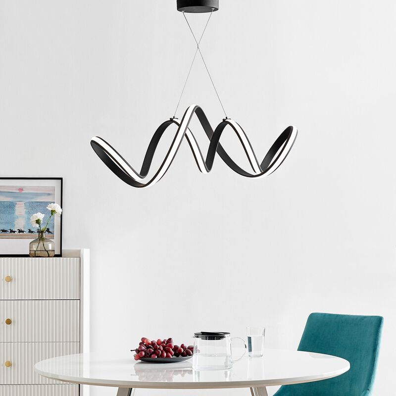 Seville Chandelier Black Metal Integrated LED Dimmable
