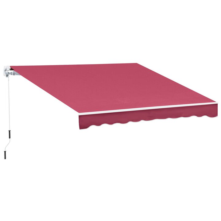 Crimson Deck Shield: 13'x8' Adjustable Manual Retractable Patio Awning