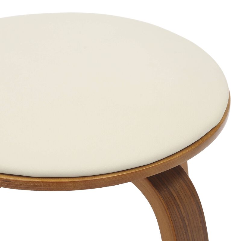 LeisureMod Pelya Modern Swivel Counter Stool Upholstered in Leather in Taupe