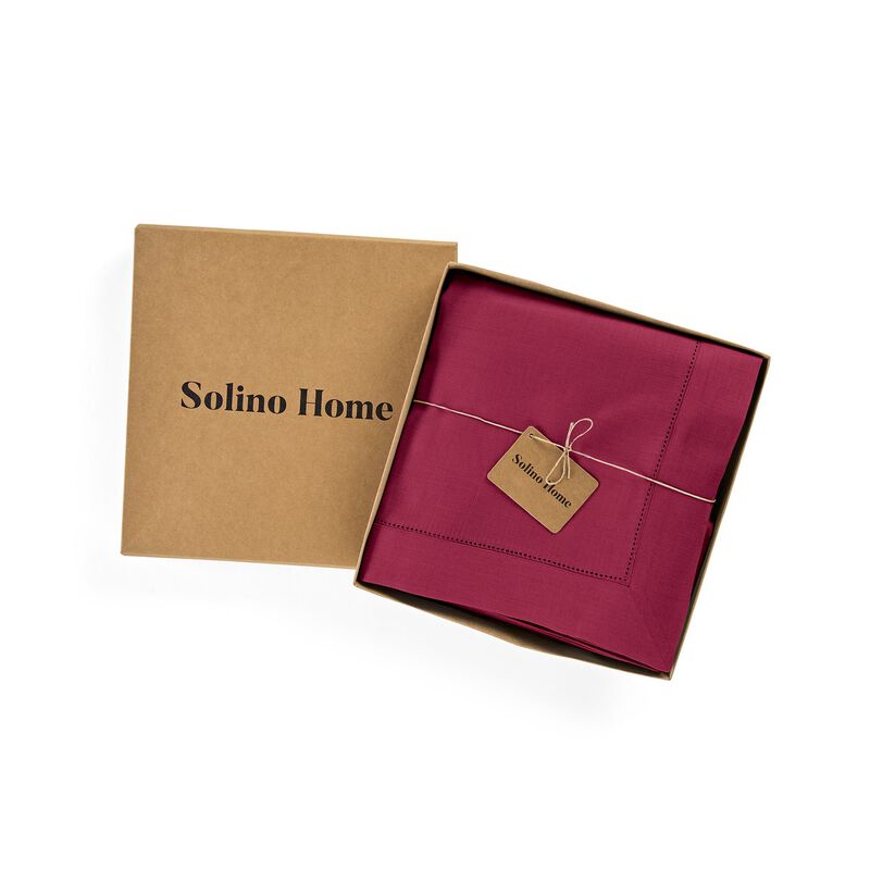 Solino Home 100% Pure Linen Tablecloth | Classic Hemstitch