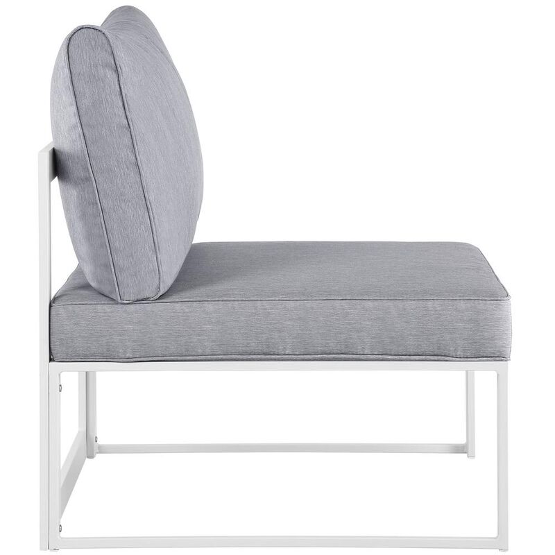 Fortuna 8 Piece Outdoor Patio Sectional Sofa Set - White Gray