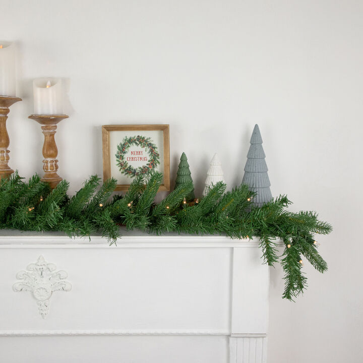 9' x 10" Pre-Lit Sierra Noble Fir Artificial Christmas Garland  Clear Lights