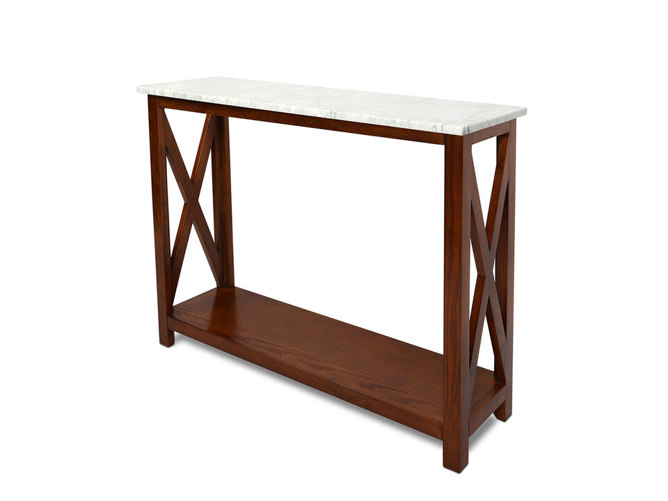 Agatha 39" Rectangular Italian Carrara Console Table