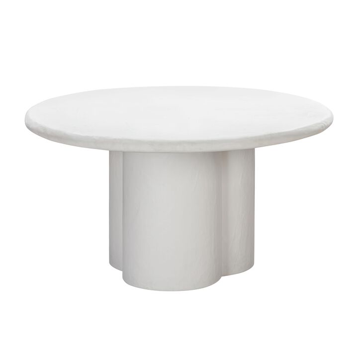 Elika Black Faux Plaster Round Dining Table