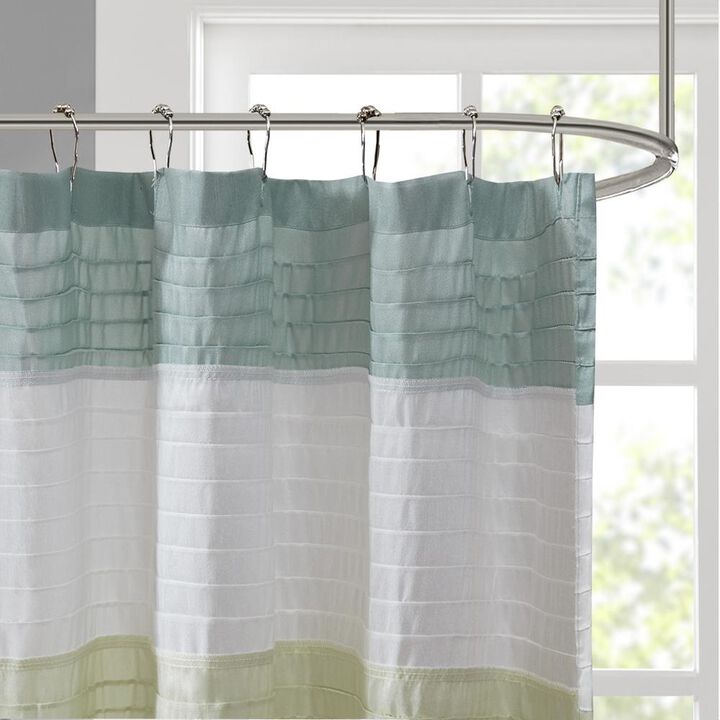 Belen Kox Green Dupioni Shower Curtain, Belen Kox