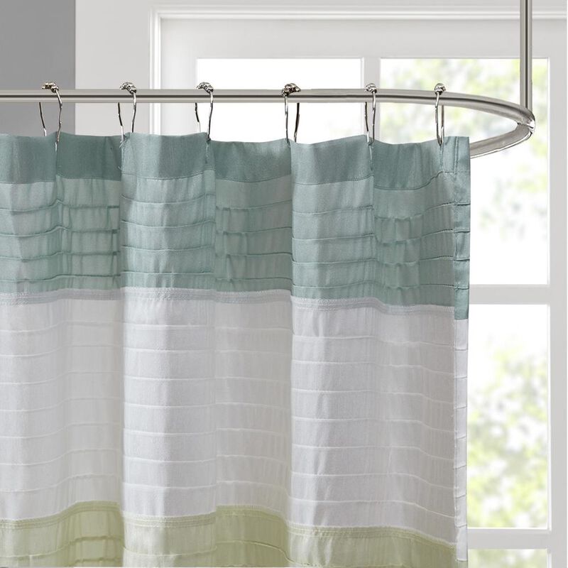 Belen Kox Green Dupioni Shower Curtain, Belen Kox