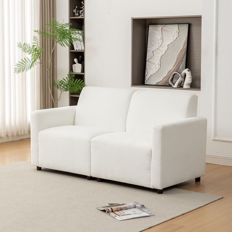 Duvall 2 Piece Modular Sofa - Cream Boucle Performance Fabric