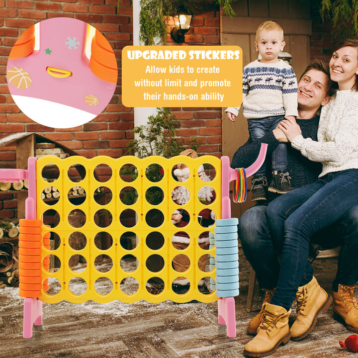 4-in-a-Row Connect Game with Basketball Hoop and Toss Ring