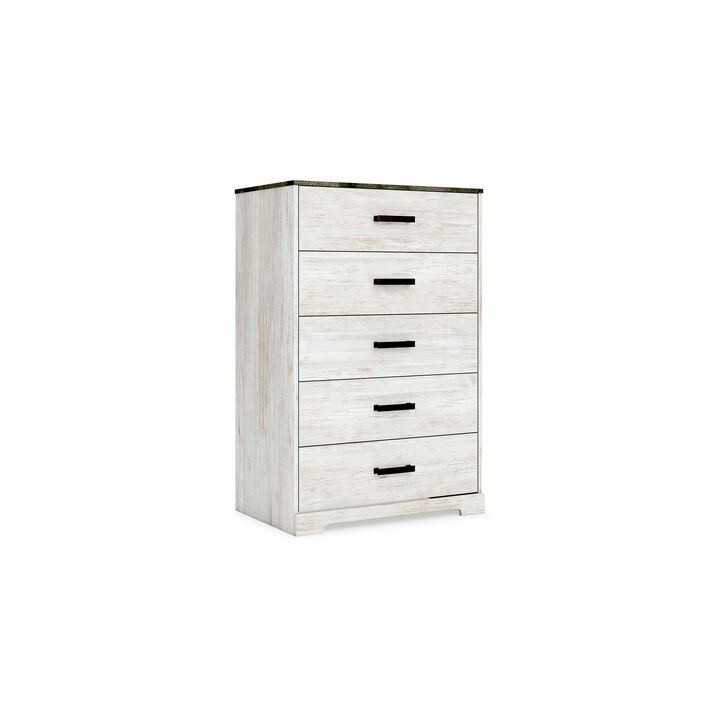 Wisp 46 Inch Tall Dresser Chest, 5 Drawers, Rustic Smooth White Finish-Benzara Wisp 46 Inch Tall Dresser Chest, 5 Drawers, Rustic Smooth White Finish-Benzara