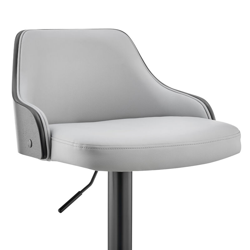Asher Adjustable Faux Leather Bar Stool