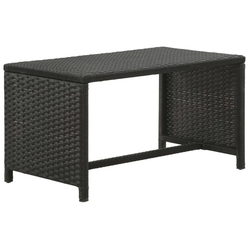 vidaXL 4 Piece Garden Lounge with Cushions Set Poly Rattan Black