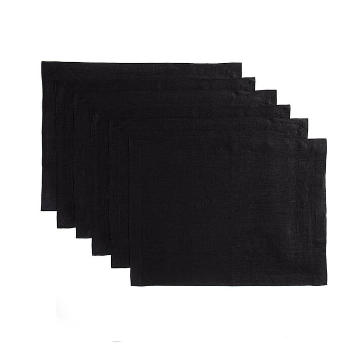 Solino Home 100% Pure Linen Placemats 14 x 19 Inch Set of 6 | Fete