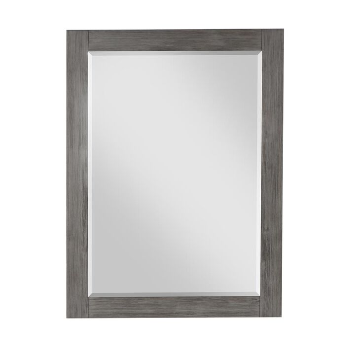 Altair 28 Rectangular Bathroom Wood Framed Wall Mirror in Classical Grey
