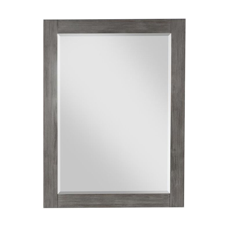 Altair 28 Rectangular Bathroom Wood Framed Wall Mirror in Classical Grey