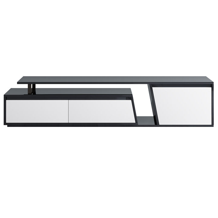 Rectangle TV Stand, 2 Drawers, 1 Cabinet, Up to 100"