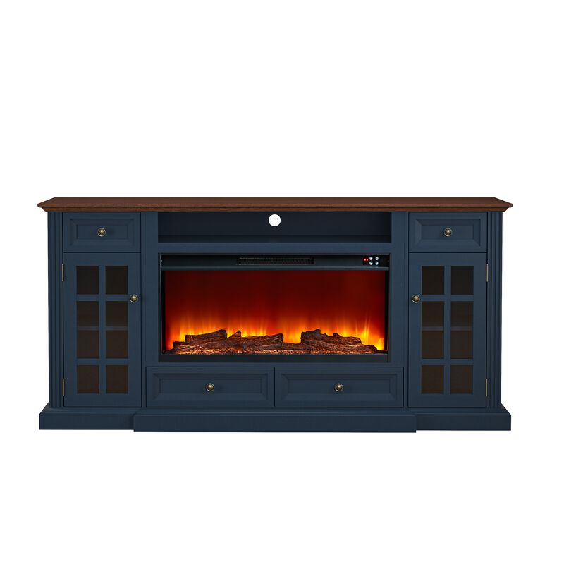 FESTIVO Modern TV Stand with Electric Fireplace - Fits TVs Up to 78 Inches
