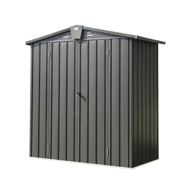 Metal Outdoor Storage Shed with Lockable Double Door