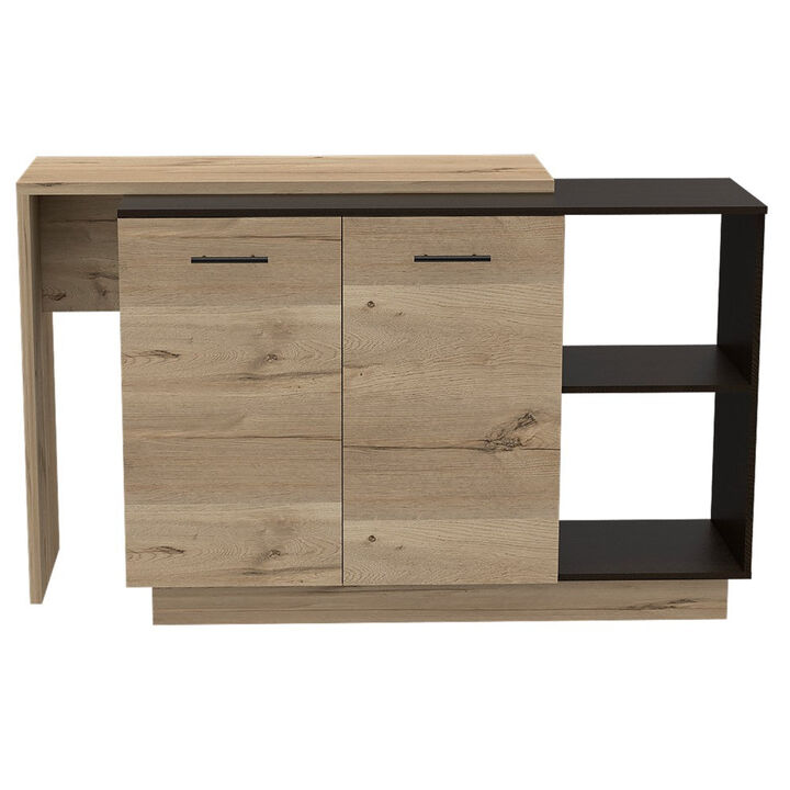 Kitchen Island Ohio, Kitchen, Black / Light Oak