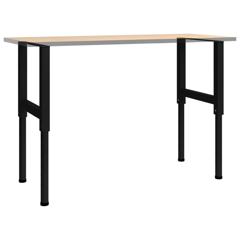 vidaXL Adjustable Work Bench Frames 2 pcs Metal 21.7"x(27.2"-37.6") Black