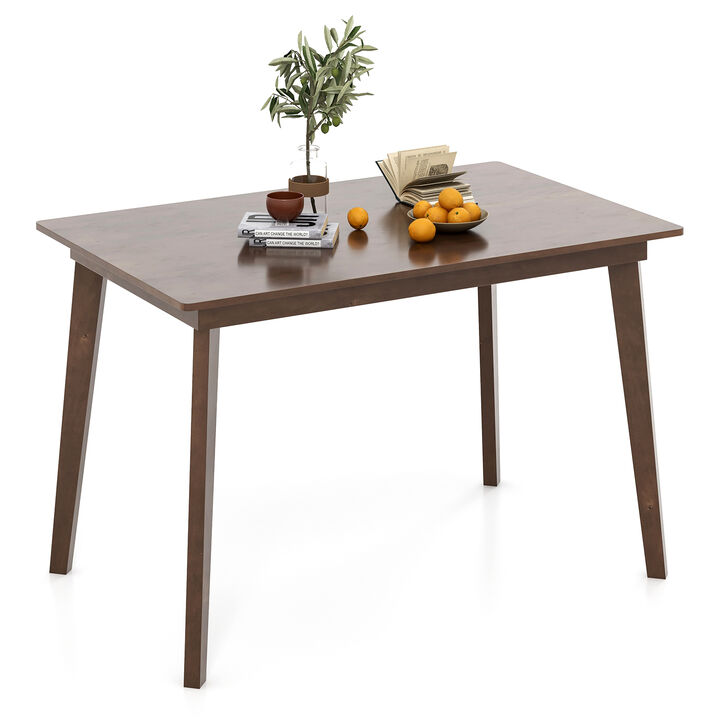 Wooden Dining Table with Rubber Wood Legs for 4 People, Ideal for Small Dining Spaces