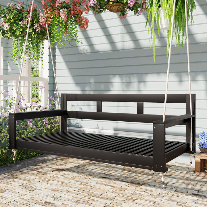 Merax Outdoor Patio Wooden Porch Swing Daybed Frame