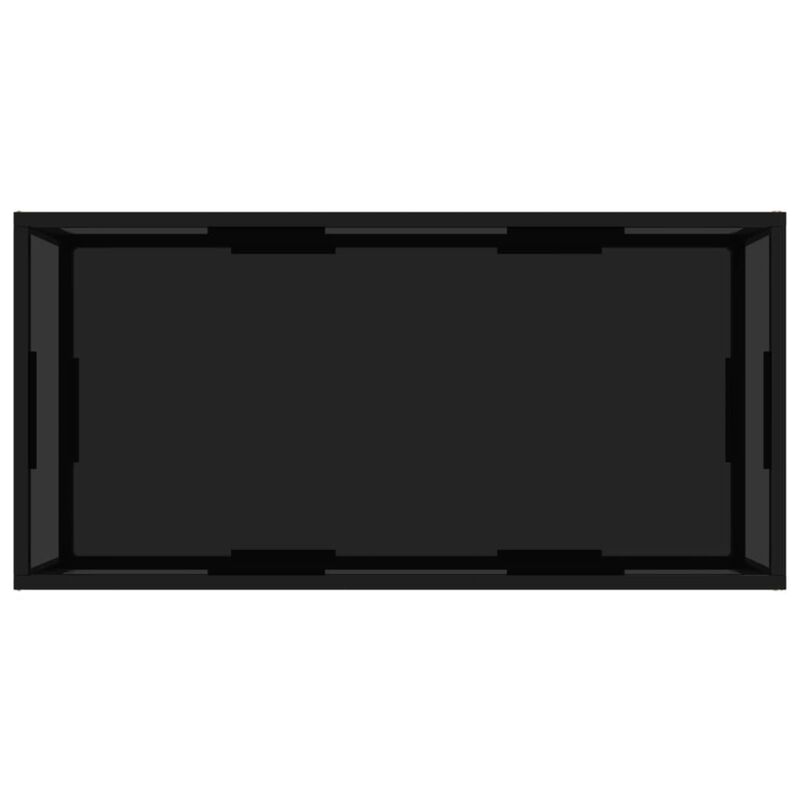 vidaXL Tea Table Black 39.4"x19.7"x13.8" Tempered Glass