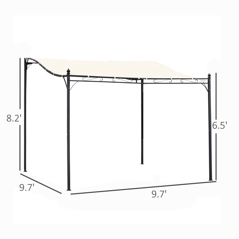 Ivory Backyard Retreat: 10x10 Weather-Resistant Metal Pergola Gazebo