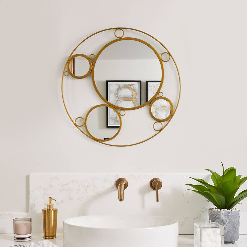Set of 2 19.75-inch Round Frame Mirror