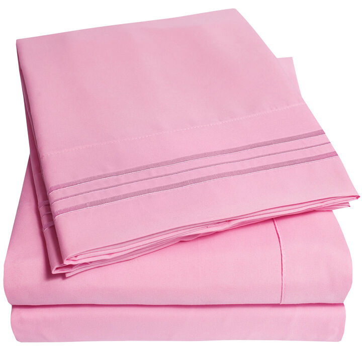 5 Piece Sheet Set, Ultra Soft 1800 Series Collection - Split King, Royal Blue