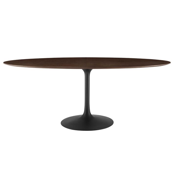 Modway - Lippa 78" Oval Wood Grain Dining Table Black Natural