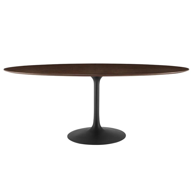 Modway - Lippa 78" Oval Wood Grain Dining Table Black Natural