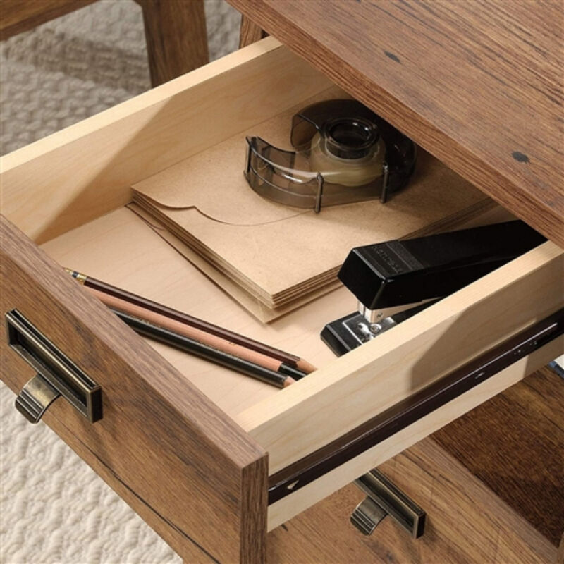 Rustic Farmhouse Executive Desk with Integrated Filing Cabinets