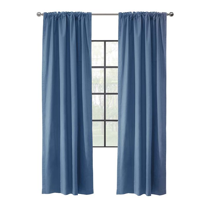 Thermalogic Weathermate Topsions Room Darkening Provides Daytime and Nighttime Privacy Curtain Panel Pair Each Blue