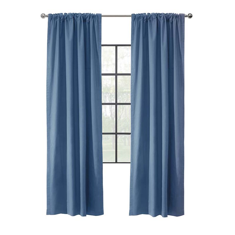 Thermalogic Weathermate Topsions Room Darkening Provides Daytime and Nighttime Privacy Curtain Panel Pair Each Blue