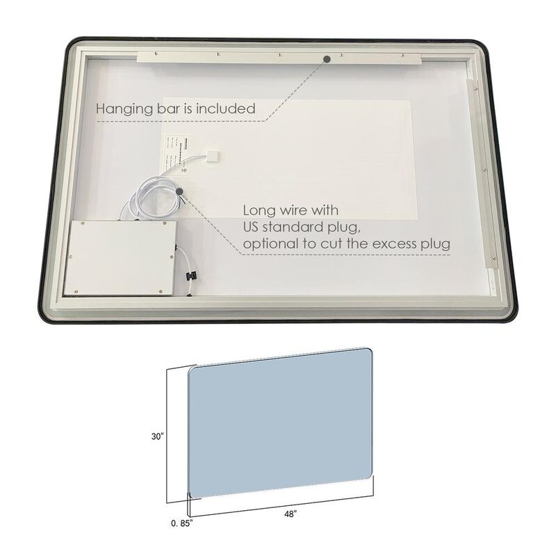 Altair Framed in Matt Black Modern Bathroom/Vanity LED Lighted Wall Mirror