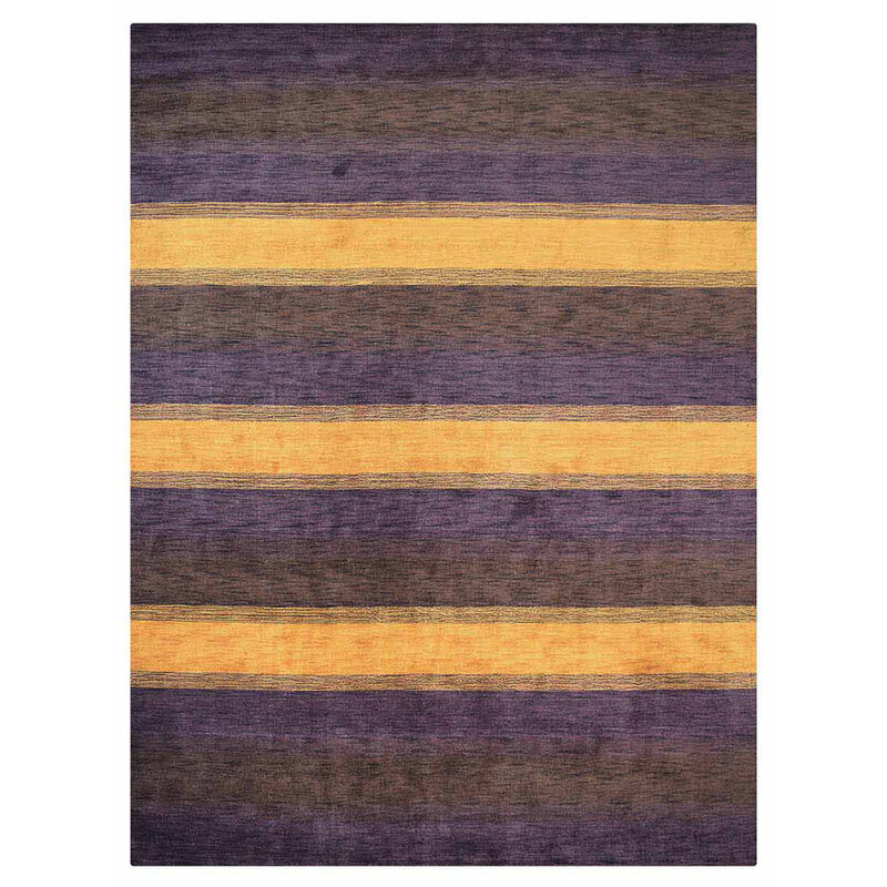 RUGSOTIC CARPETS HAND KNOTTED LOOM WOOL ECO-FRIENDLY AREA RUGS  - 8'x10', Rectangle, Purple Brown Color, Contemporary Modern Design, High Pile Handmade Anti Skid Rugs for Living Room (L00228)