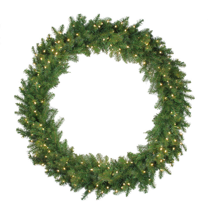 Pre-Lit Northern Pine LED Artificial Christmas Wreath - 48-Inch  Warm White Lights