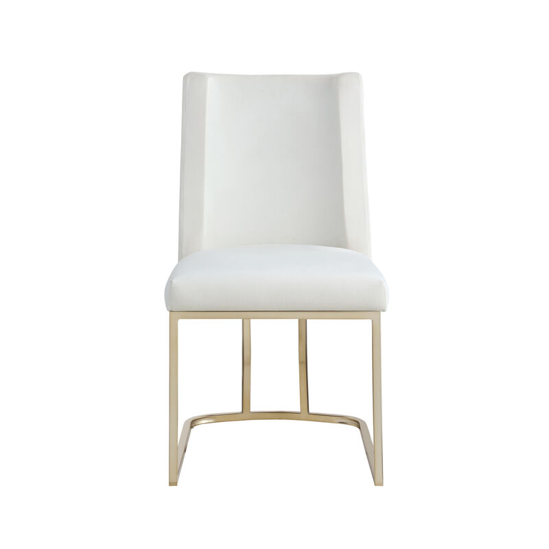 Dining Chairs, Velvet Upholstered Side Chair, Metal Legs (Set Of 2)