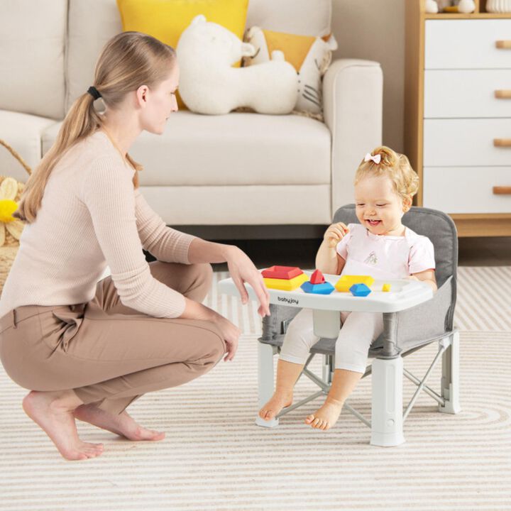 Hivvago Portable Baby Booster Seat with Straps and Double Tray