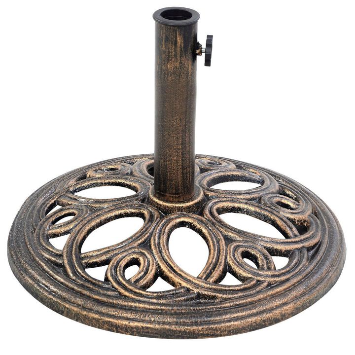 Cast Iron Round Umbrella Stand Base for Patio and Outdoor Umbrellas