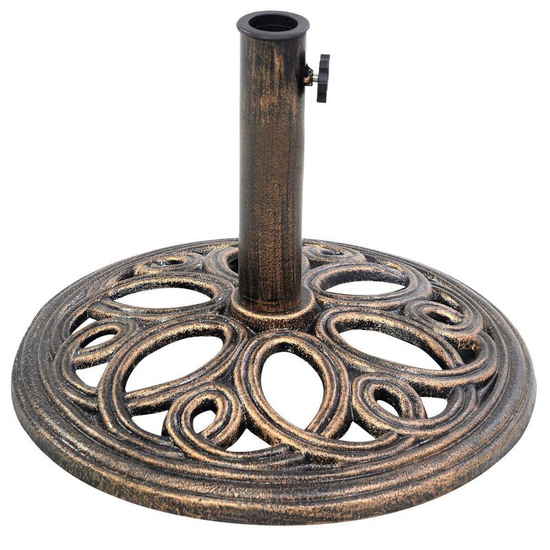 Cast Iron Round Umbrella Stand Base for Patio and Outdoor Umbrellas