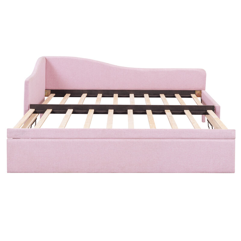 Merax Upholstered L-Shaped Daybed with Pop Up Trundle