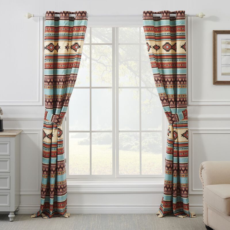 Red Rock Grommeted Blackout Curtain Panels Pair 48" x 84" Clay by Greenland Home Fashion