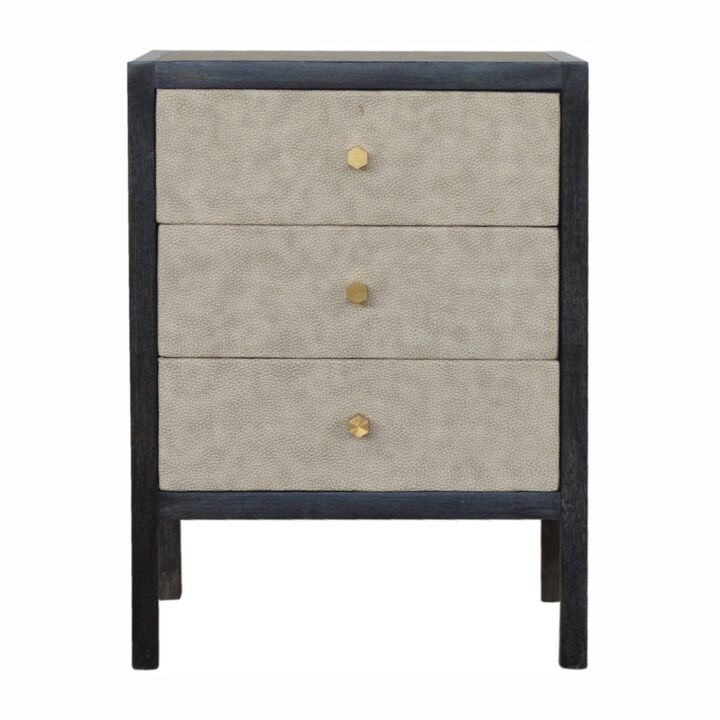 Artisan Furniture Solid Wood  Faux Leather Nightstand